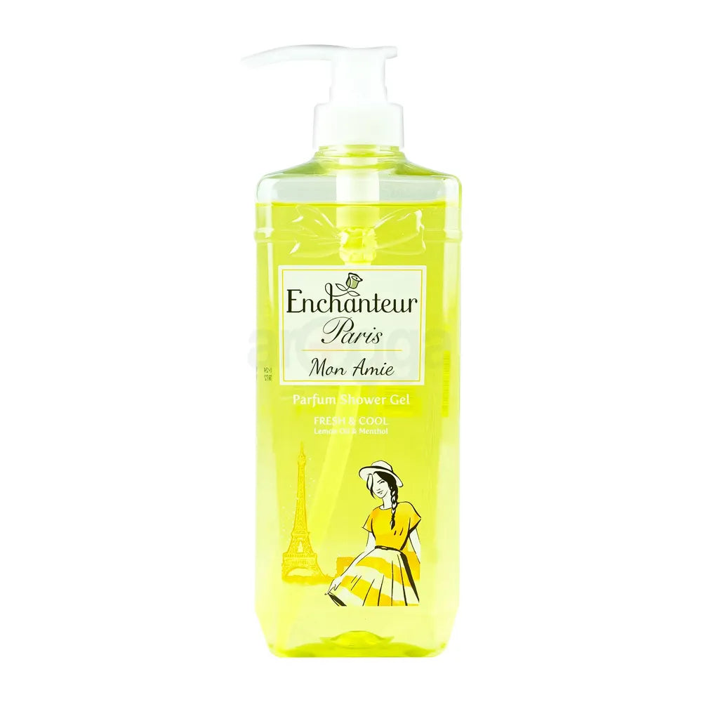 Enchanteur Paris Mon Amie Fresh & Cool Refreshing Shower Gel – 750g with Lemon Oil & Menthol