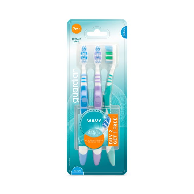 GUARDIAN WAVY TOOTHBRUSH  MEDIUM (2+1) 3's