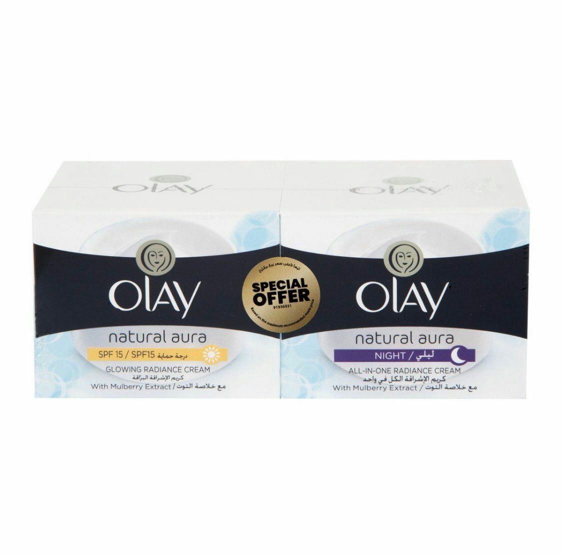 OLAY NATURAL AURA DAY & NIGHT CREAM 50+50 GM